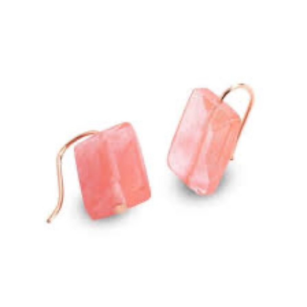 Alex and Ani Gold Cherry Quartz Gemstone Earrings